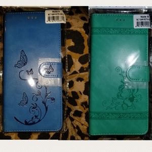 Two Note 8 cell phone wallet cases
